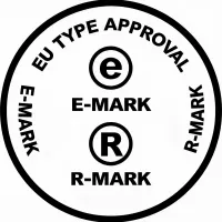 E-mark R-mark badge